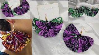 DIY AFRICAN PRINT EARRING.  How to make Ankara Earring #ankaradiy #ankaraearring #africanprint