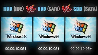 Windows 98 HDD vs SSD Boot Time Comparison !