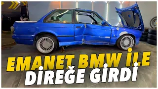 EMANET BMW E30 İLE DİREĞE GİRDİ, BAŞINA NELER GELDİ!