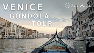 Venice Gondola Tour in 4k - Canal Grande and small canals at dawn