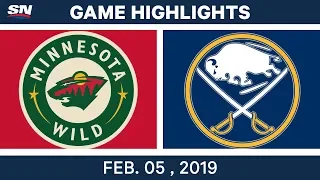 NHL Highlights | Wild vs. Sabres - Feb. 5, 2019