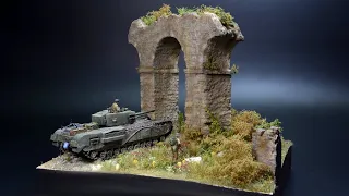 Churchill MK IV - Aqueduct - All Roads Lead to Rome - 1/72 - Diorama