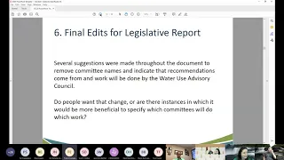 Water Use Advisory Council Meeting - November 10, 2020