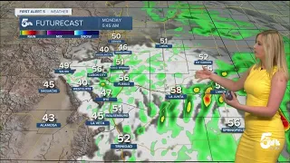 Sunday cold front brings clouds and thunderstorms