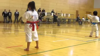 2012道場選抜幼児男女形決勝 kata final- Mahiro(red, 5 year-old girl)