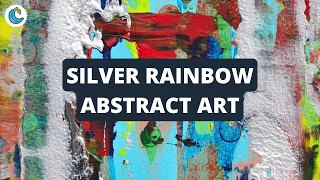Silver Rainbow Abstract Art With Acrylic Paint and a Window Squeegee No Music No Talking