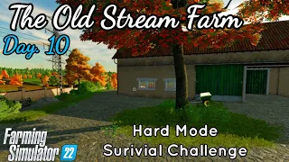 The Old Stream Farm | Day 10 | Hard Mode Survival Challenge | FS22 Xbox series S Timelapse