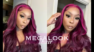 Beautiful Pink Highlight Bodywave Wig | Curls Already Done For You! |  MEGALOOK HAIR