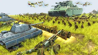 NEW Russian MEGA-TANK vs German Army Defenses... - Men of War: WW2 Mod