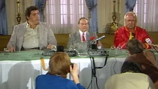 Hulk Hogan and Andre the Giant square off at WrestleMania III press conference in rare Hidden Gem