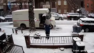 CCTV Shows Delivery Driver Throwing Package