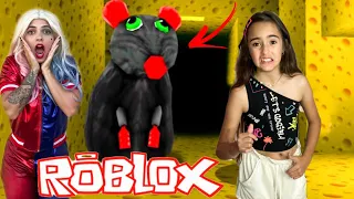 ESCAPE DO RATO GIGANTE E ASSUSTADOR NO LABIRINTO DO ROBLOX (Cheese Escape) COM ARLEQUINA E CORINGA!