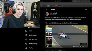 xQc reacts to France's biggest YouTuber doing Race Event with 60K tickets sold in 30min