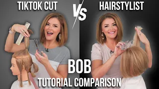 DIY Bob Ponytail Cut Tutorial VS Professional Hairstylist