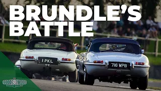 Martin Brundle in incredible E-type track battle | Goodwood Revival 2021