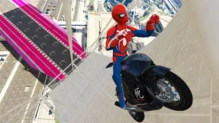 GTA 5 Epic Ragdolls And Fails #88 (Spider-Man Bike Stunts / Fails)