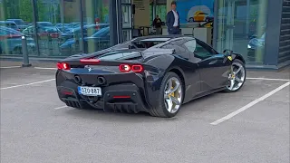 Ferrari SF90 Spider Leaving From Dealership