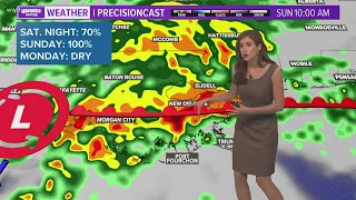 New Orleans Sunday weather forecast: Strong storms ahead of a big cold front