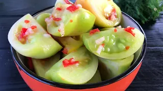 БЫСТРЫЕ МАРИНОВАННЫЕ ЗЕЛЕНЫЕ ПОМИДОРЫ. Как вкусно замариновать зеленые помидоры