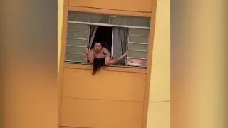 Pregnant woman tries to jump out window to escape 'abusive' husband