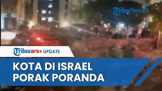 PENAMPAKAN Kota di Israel seusai Dihantam Roket Hamas, Mobil Berserakan hingga Jalanan Berlubang