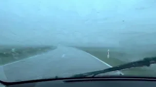 Driving in Thunderstorm with extreme air pressure in Waldkraiburg, Germany