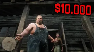 What happens if you visit  Aberdeen Pig Farm with $10,000 in Red Dead Redemption 2? (10,000 subs)