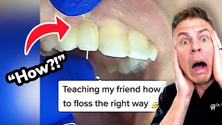 She Flosses Right Through Her Tooth?! Orthodontist Reacts