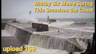 Whitby Six Metre Spring Tide Smashes Coast