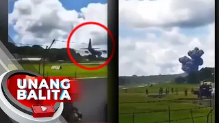 Pag-landing at pag-usok ng C-130 ng Philippine Air Force, nakunan ng video | UB