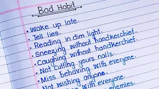 20 Lines On Bad Habits In English/Learn 20 Bad Habits/Bad Habits In English