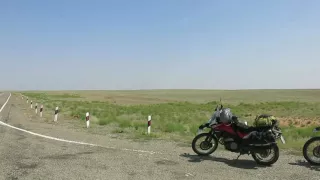 Deserted steppe landscape south of Astrakhan, Russia