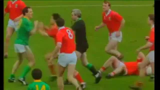 Big Hit - Joe Cassels v Teddy McCarthy - Meath v Cork - 1988 Football Final Replay - GAA Ireland RTE