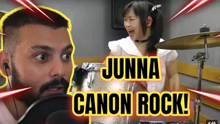 METAL DRUMMER Reacts to Canon Rock Drum cover Junna カノンロック叩いてみた