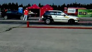 Mitsubishi Colt GTI VS Audi A3 1/4mile drag race