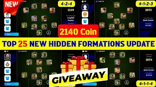 Top 25 New Formations Update With Playstyle Guide In eFootball 2024 Mobile | Free eFootball Coin 😍