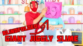 MAKING GIANT JIGGLY SLIME BLINDFOLDED With JustAmeerah | Slimeatory