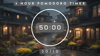 50 / 10 Pomodoro Timer| No music |Rain Sound| Studying Working|Deep focus| Study timer