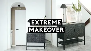 EXTREME ROOM MAKEOVER! DIY RENTER FRIENDLY ENTRYWAY TRANSFORMATION!