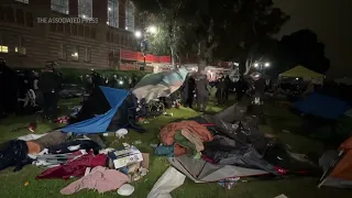 Watch police and protesters clash at UCLA in tense scene as pro-Palestinian encampment is dismantled