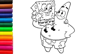 How to draw spongebob & Patrick for kids | Easy drawing Cartoon characters