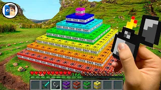 Minecraft in Real Life POV RAINBOW TNT PYRAMIDE in Realistic Minecraft 創世神第一人稱真人版