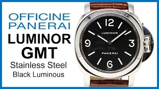 ▶ Panerai Luminor Base, Black Luminous, Stainless Steel REVIEW - Leather 44mm, PAM 112