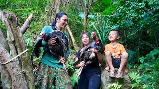 detecting turkey tracks, stalking and chasing, making bamboo cages for turkeys, farm life