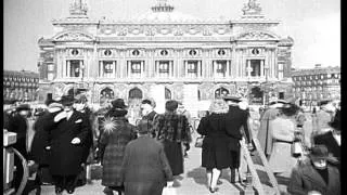 French civilians and German soldiers mingle at metro station in Paris. HD Stock Footage