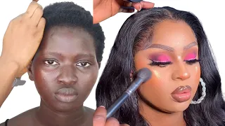 100M Views 😱 VIRAL ⬆️ BLACK BARBIE MAKEUP TRANSFORMATION 😱 HAIR AND MAKEUP TRANSFORMATION