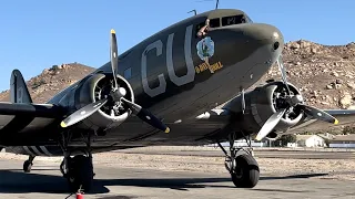 #douglas #dc3/#c47/C-53D D-Day Doll Startup, Virginia Ann and North American AT-6G Take off…