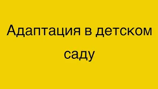 Адаптация в саду. 2 года