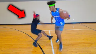 FAKE NBA PLAYER GETS EXPOSED.. 1V1 BASKETBALL CRAZY ANKLE BREAKERS!!!