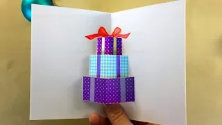 Weihnachtskarten basteln mit Papier: Pop Up Karte: Geschenke 🎁 Weihnachten basteln mit Papier.